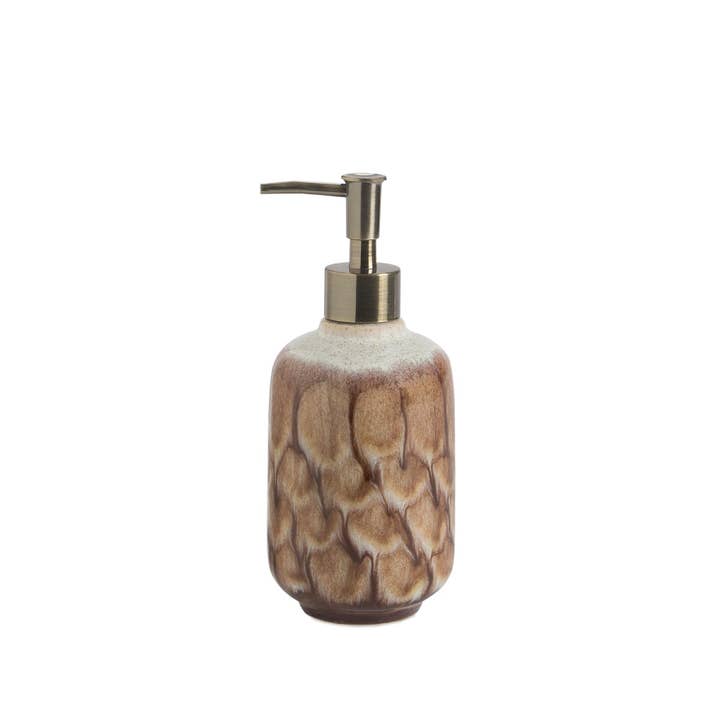 Andrea House - Wholesale Soap Dispenser - Brown ceramic bathroom dispenser1