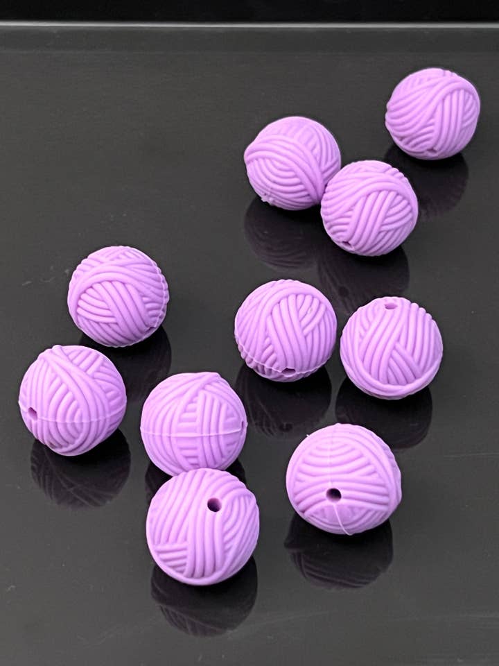 Yarn Ball Needle Stoppers (Purple or Mint) for wholesale by Knitting is Metal