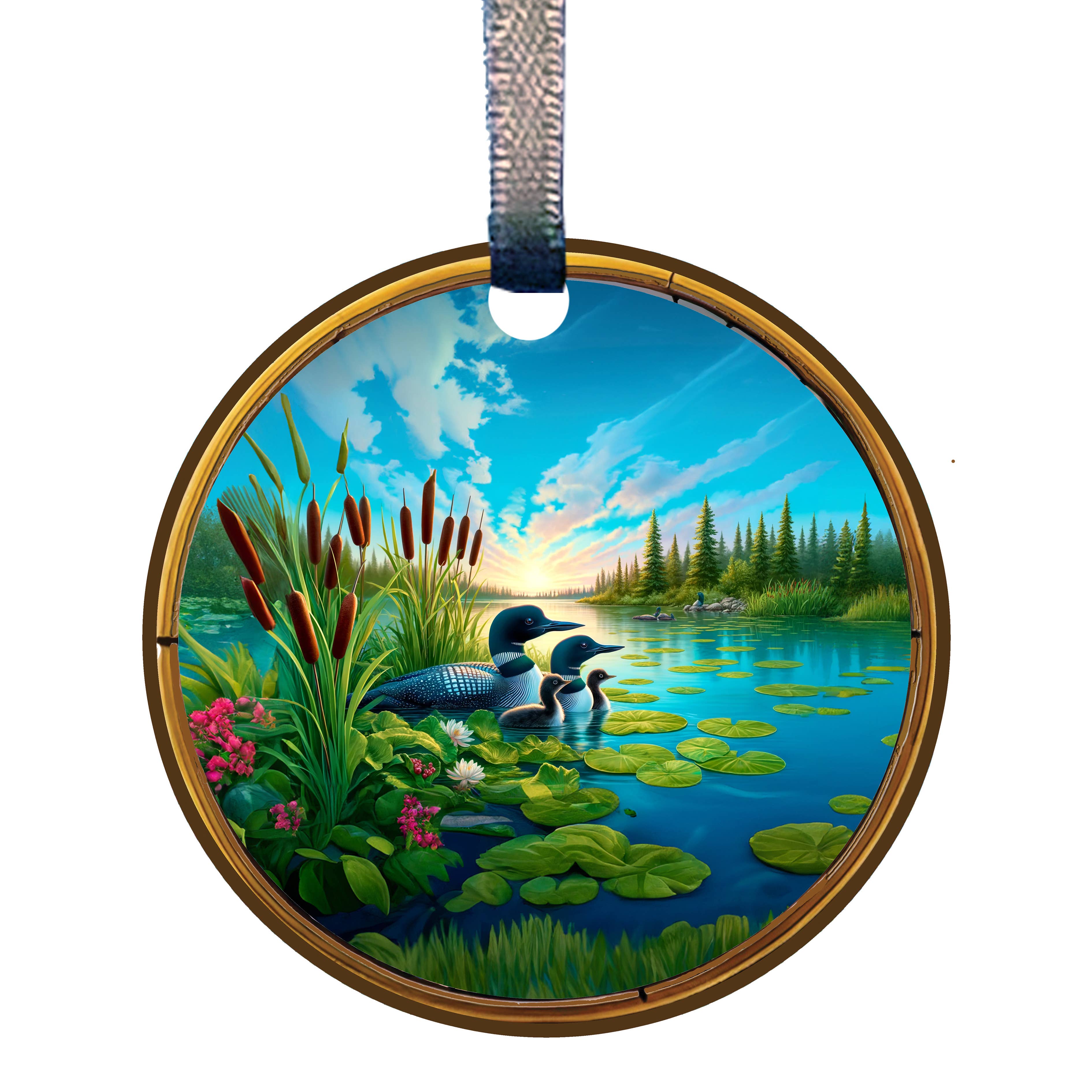 d'ears inc. - Wholesale Ornament - Loon Family Acrylic Mini Ornament MSC411 by d'ears0