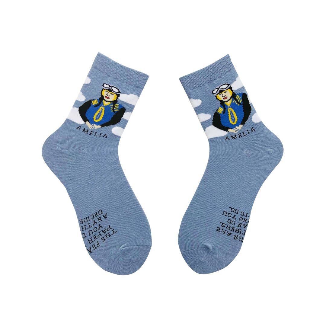 Maggie Stern Stitches - Wholesale Socks - Unisex - Amelia Earhart Socks | Ankle | Medium8