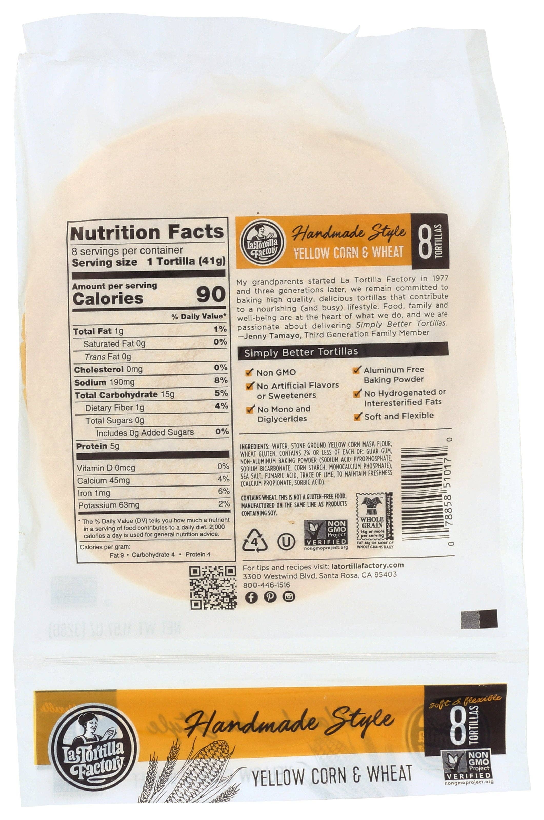 Everyday Supply Co - Wholesale Bread/Tortilla - LA TORTILLA FACTORY TORTILLA CORN HMS YLLW - Case of 121