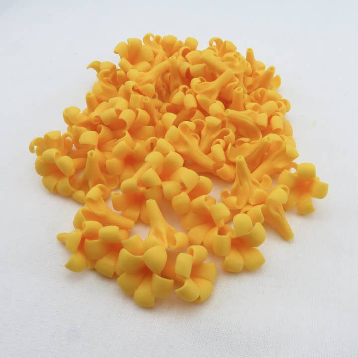 OpalHaus - Wholesale Artificial Flowers - Puakenikeni Clay Flowers, Orange Yellow Flowers, Handmade
