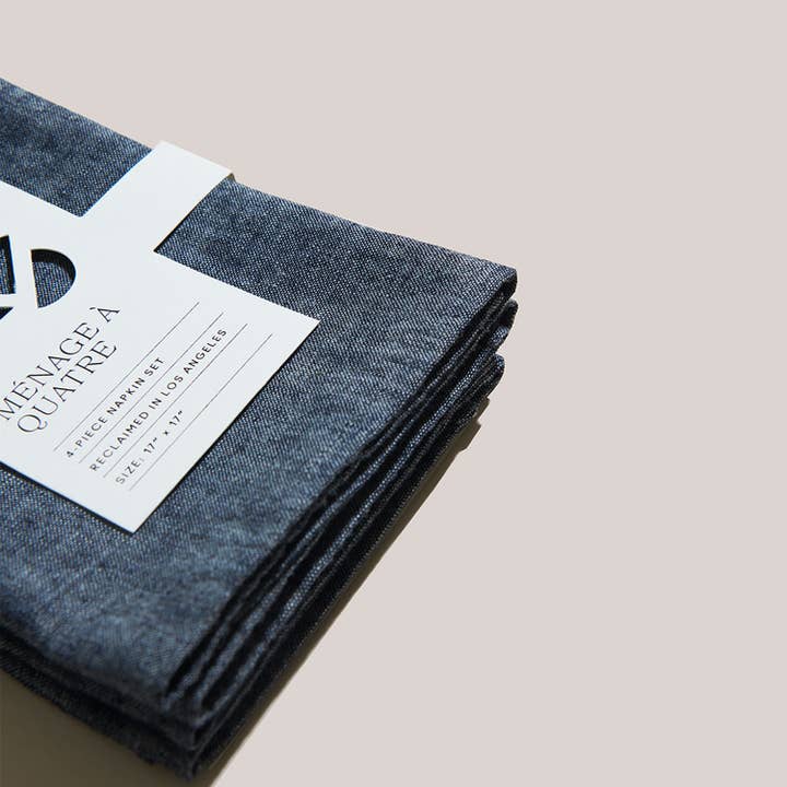 ATELIER SAUCIER – Großhandel Papier- & Stoffserviette – Japanische Chambray-Servietten | 4er-Set