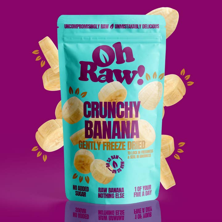 12 X Banana Snacks – Crunchy & Freeze Dried for wholesale by Oh Raw! Freeze Dried Fruit & Veggies