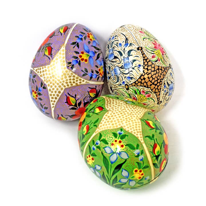 Large Kashmiri Papier-Mâché Egg Box - Traditional Designs for wholesale by Fair to Trade Ltd