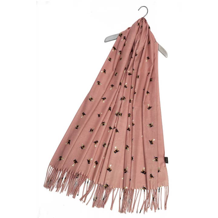 Fashion Scarf World - Wholesale Scarf - Women's - Bumble Bee Print Tassel Scarf