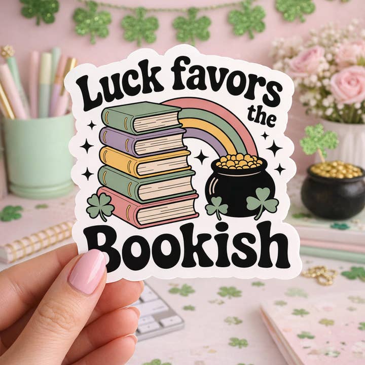 Auburn Row Design - Wholesale Sticker - St Patricks Day Bookish Die Cut Sticker