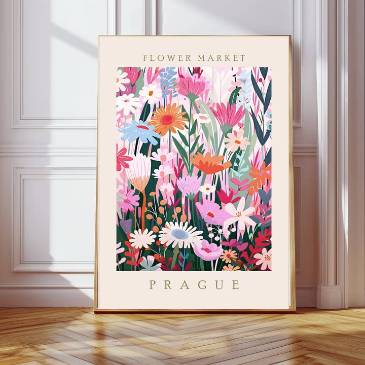 Stampa d'Arte Mercato dei Fiori Praga per la vendita all'ingrosso da parte di Kumo Art Prints
