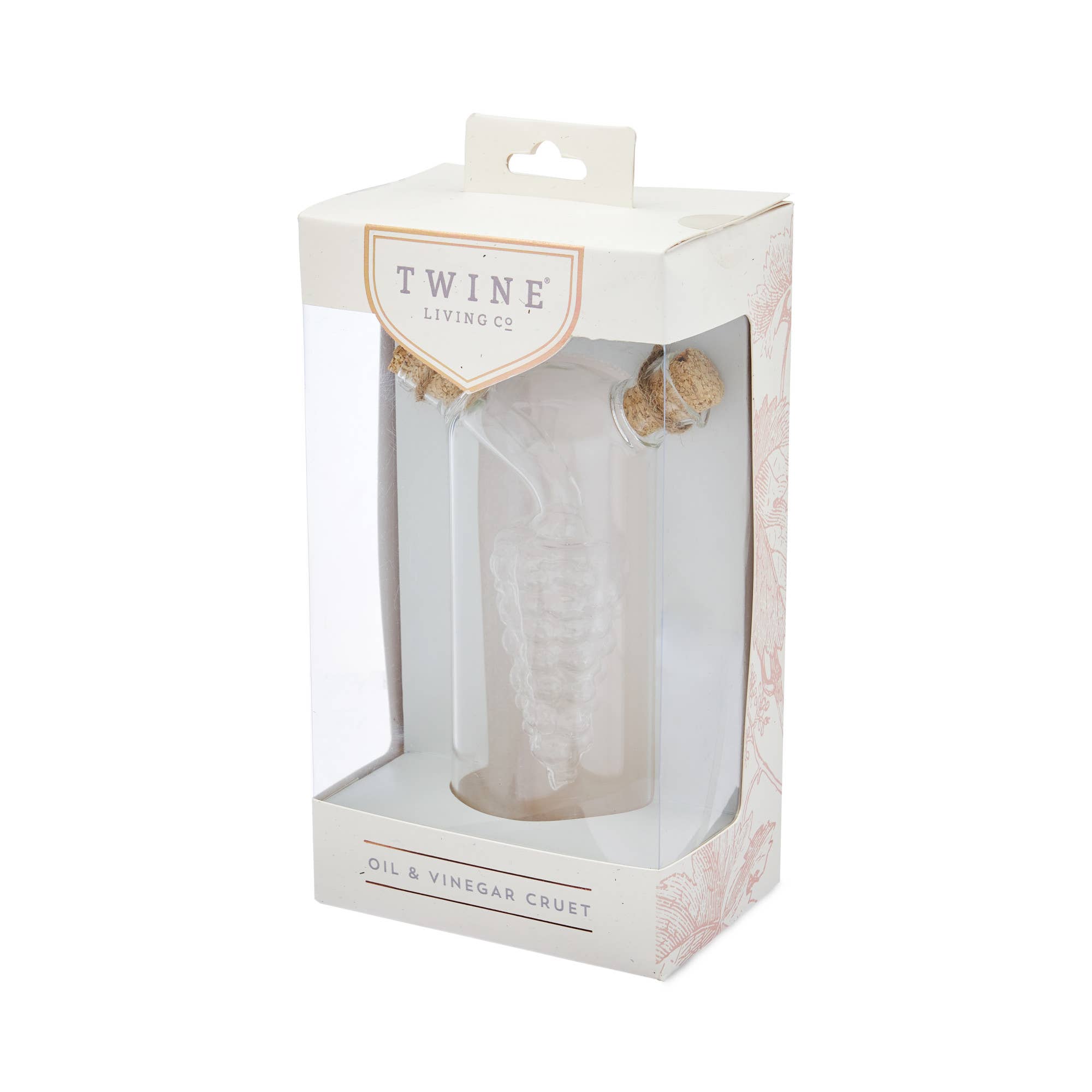 Twine - Wholesale Oil/Vinegar Dispenser - 2 in 1 Glass Oil and Vinegar Cruet Bottle with Cork Stoppers1