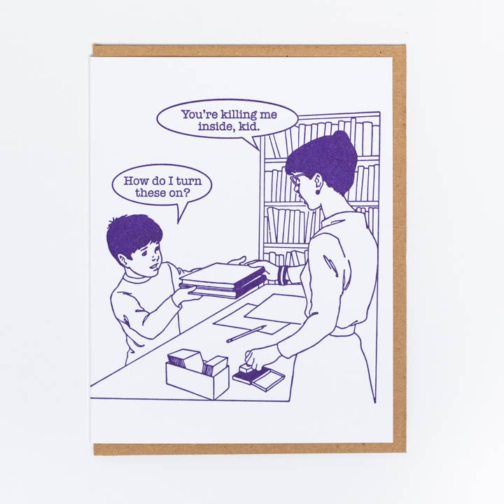 Lady Pilot Letterpress - Wholesale Everyday Greeting Card - Librarian Greeting Card