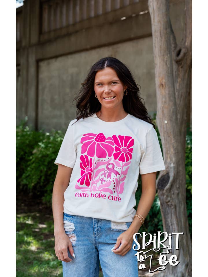Glaube Hoffnung Heilung Blumen - Krebs T-Shirt für den Großhandel von Spirit to a Tee