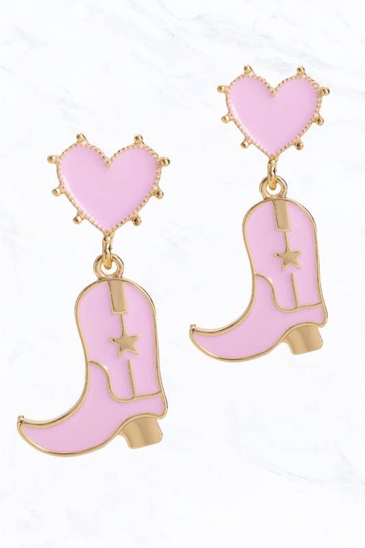 Suzie Q USA - Wholesale Dangle Earrings - Cowboy Boot Post Earrings