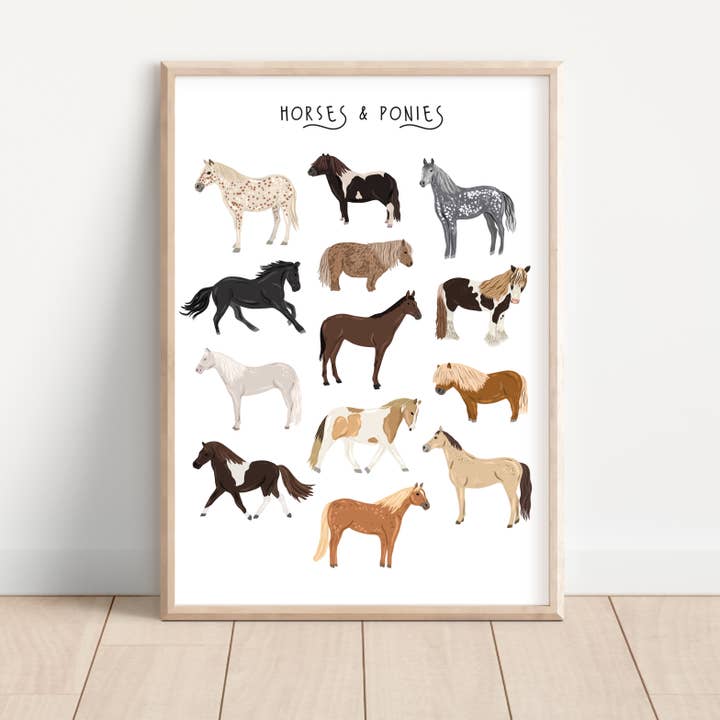 Horses Print for wholesale by Bea Baranowska Illustration