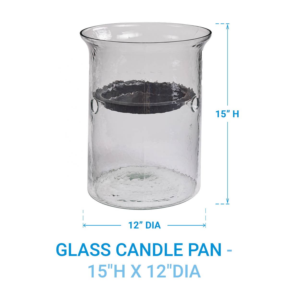 Park Designs - Wholesale Candle Holder - Hammered Glass with Candle Pan - 15" H x 12" D3