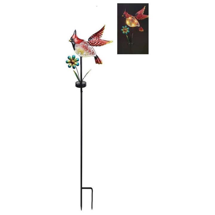30" Solar Glass Cardinal Stake for wholesale by Santa’s Workshop Inc.