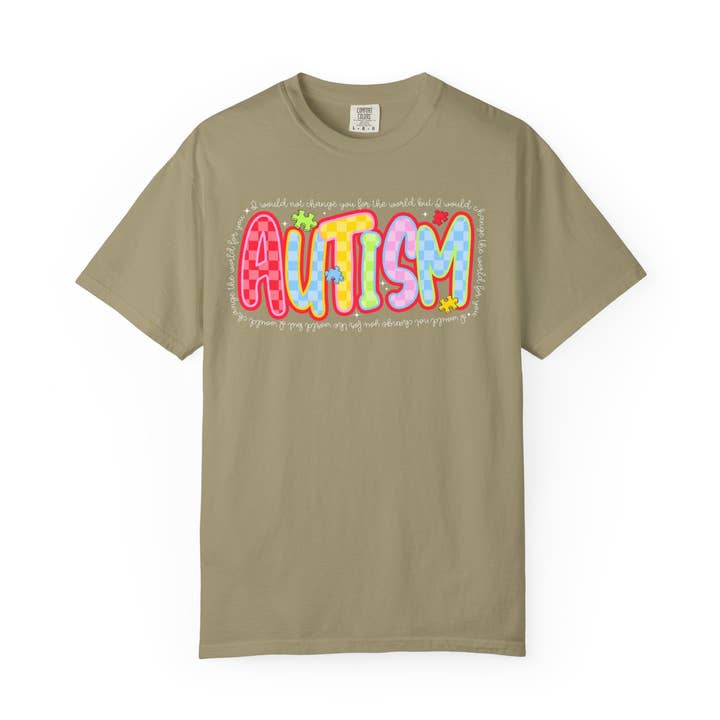 T-shirt — Färgglad 'Autism' Pride Grafisk T-shirt för wholesale av Apparel Crush