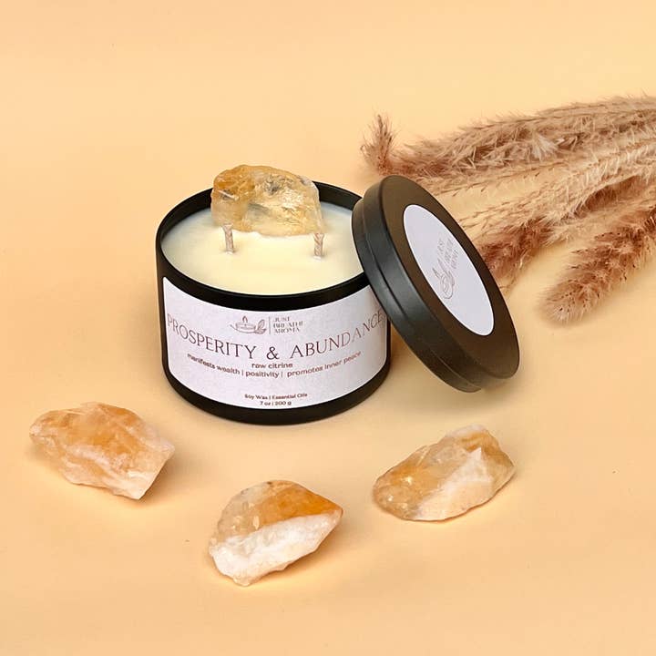 Just Breathe Aroma - Wholesale Travel Candles - prosperity & abundance healing candle | aromatherapy candle2