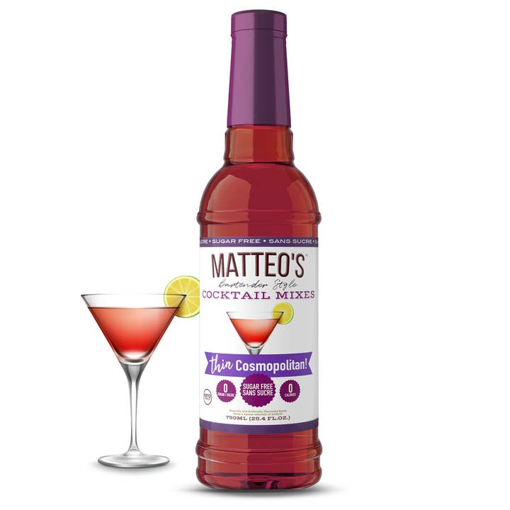 Matteo's Sugar Free Cocktail Mixes - Cosmopolitan - Delicious Cocktail Mixers, 0 Calories, 0 Sugar Cocktails, Keto Friendly Drinks for wholesale by Matteo's