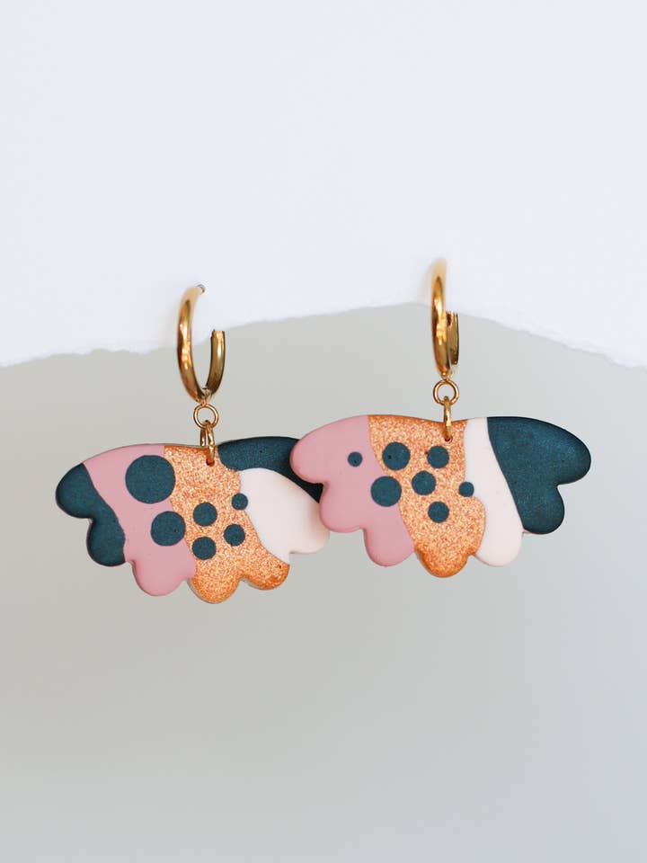 Flower statement earrings for wholesale by Ollicraft Jewelry