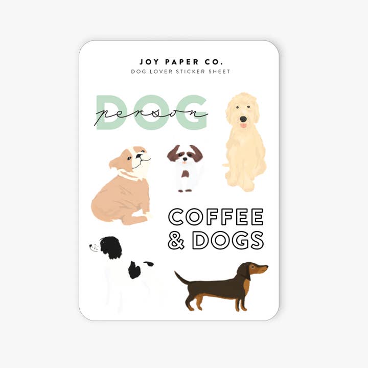 Feuille d'autocollants pour les amoureux des chiens pour la vente par Joy Paper Co.