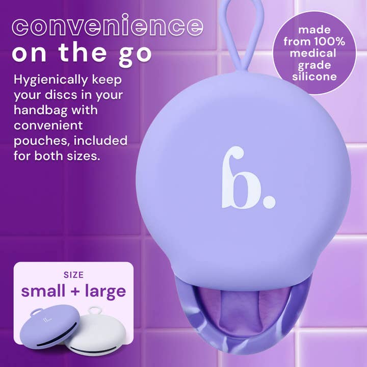Purple Bodyotics Comfydisc Reusable Menstrual Disc (Pack of 2) for wholesale on Faire