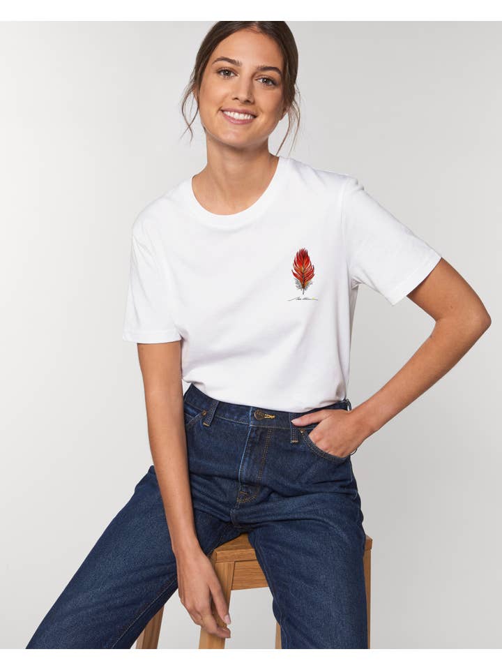 Respira - Wholesale T-shirt met print - Uniseks - t-shirt | Red Feather van Irene Meniconi3