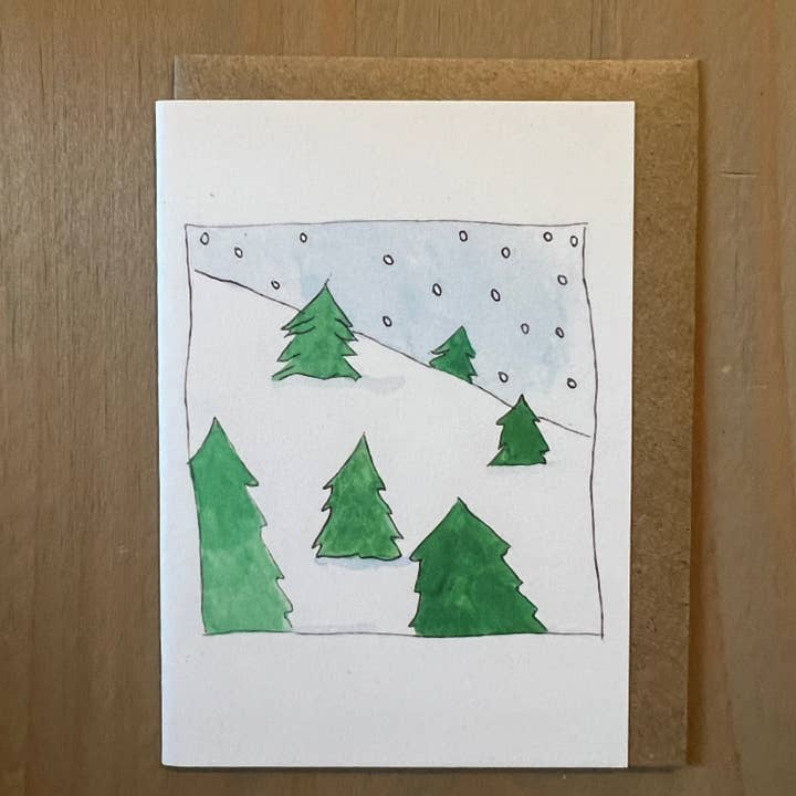 Zucchini Fish - Wholesale Christmas Card - Snow Day Tree Farm Enclosure Card1