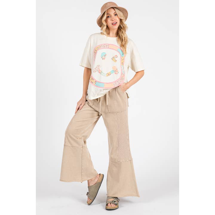 Sage + Fig - Wholesale Pants - Women's - VINTAGE WASHED FLARED PANEL PANTS (SP7618)