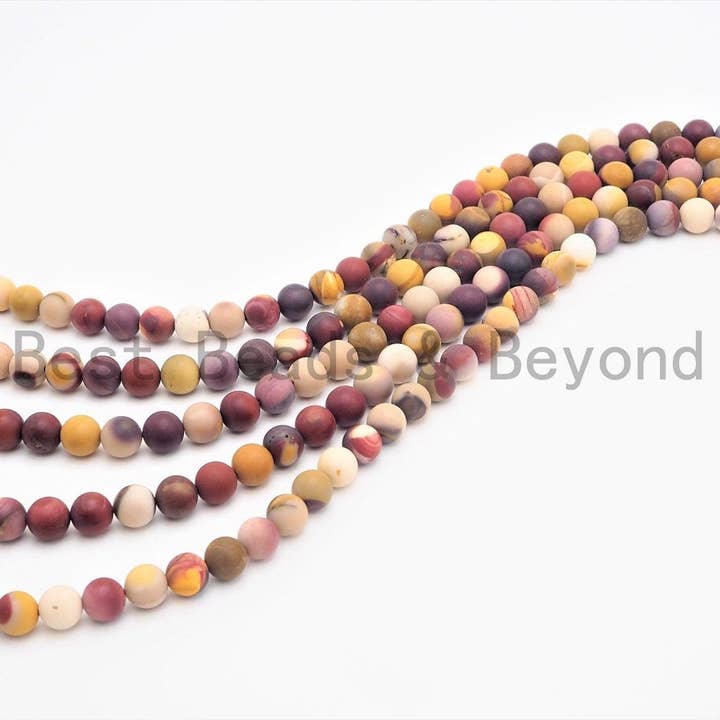 BestBeads&Beyond - Wholesale Beads - Natural Matt Smooth Round Mookaite beads, SKU#399M1