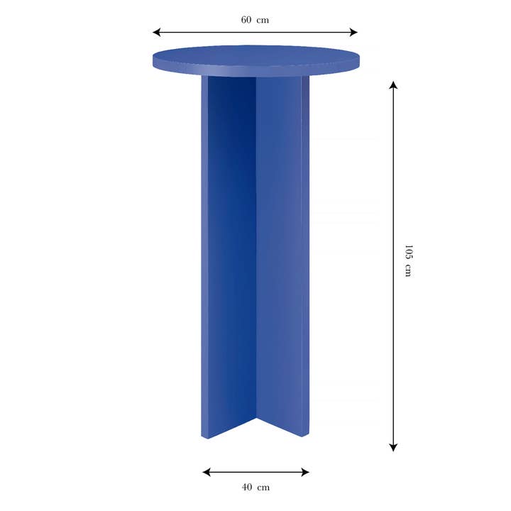 Really Nice Things - Wholesale Side Table - Round high table 60cm Prussian blue4