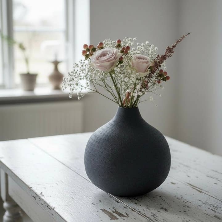 Made Market Co. – Großhandel Vasen – Strukturierte Vase, groß, rund1