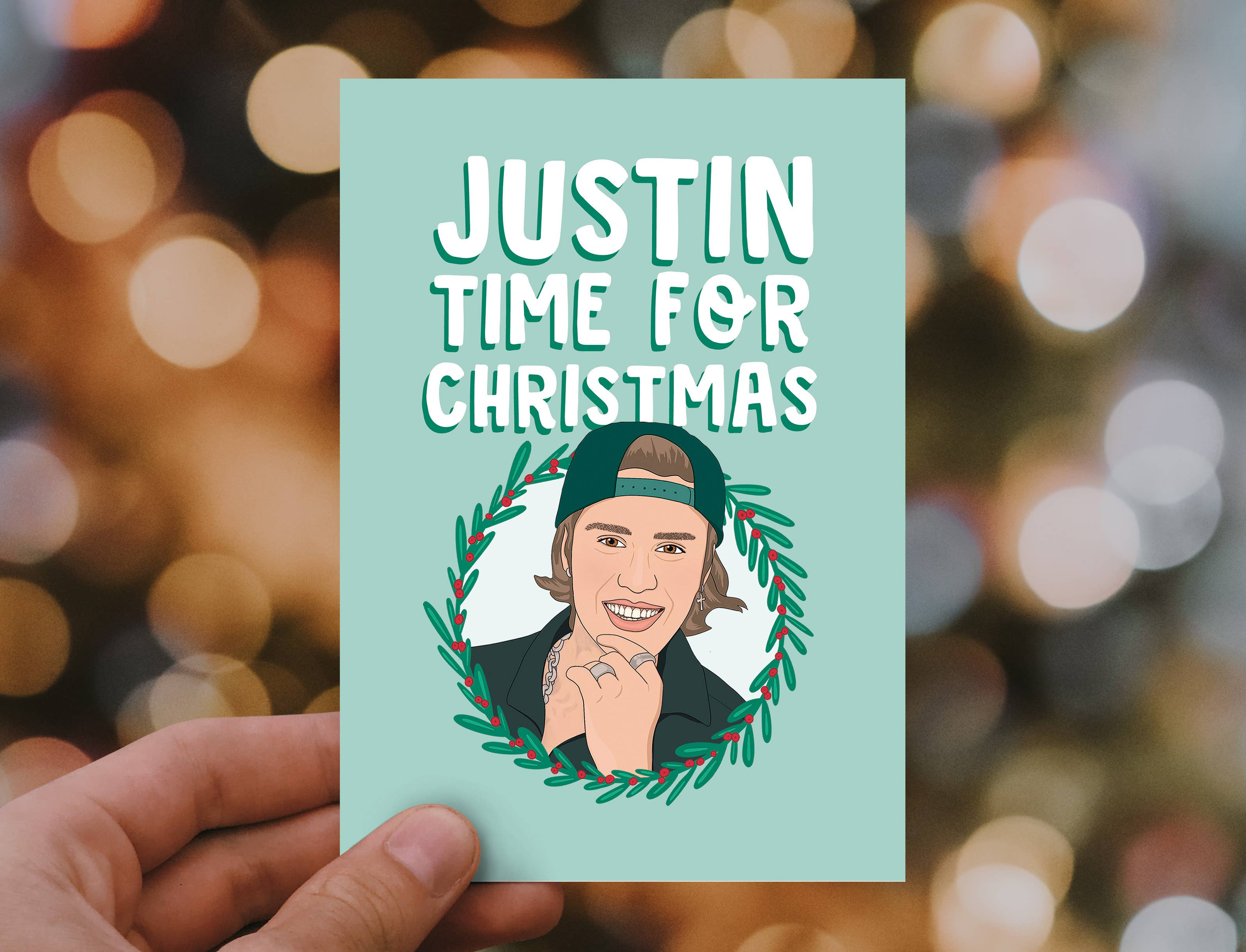 Bonne Nouvelle – Großhandel Weihnachtskarte – Justin Bieber Weihnachtskarte — Justin Time For Christmas0