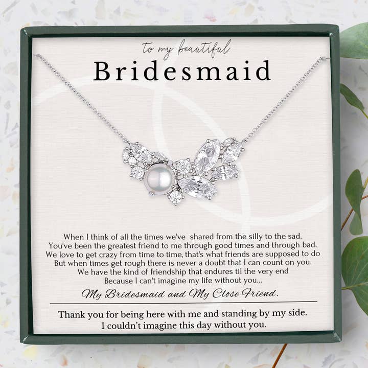 Collar de regalo para dama de honor de inspiración vintage con cristal perlado para venta al por mayor de hope love shine