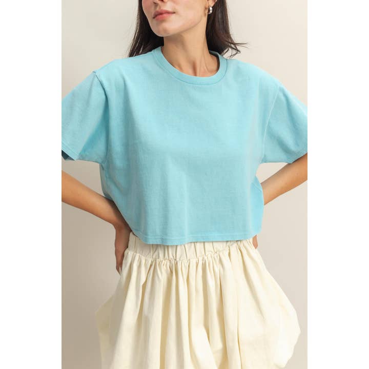 HYFVE - Wholesale Shirt - Women's - DZ25A903-Washed Cropped T Shirt