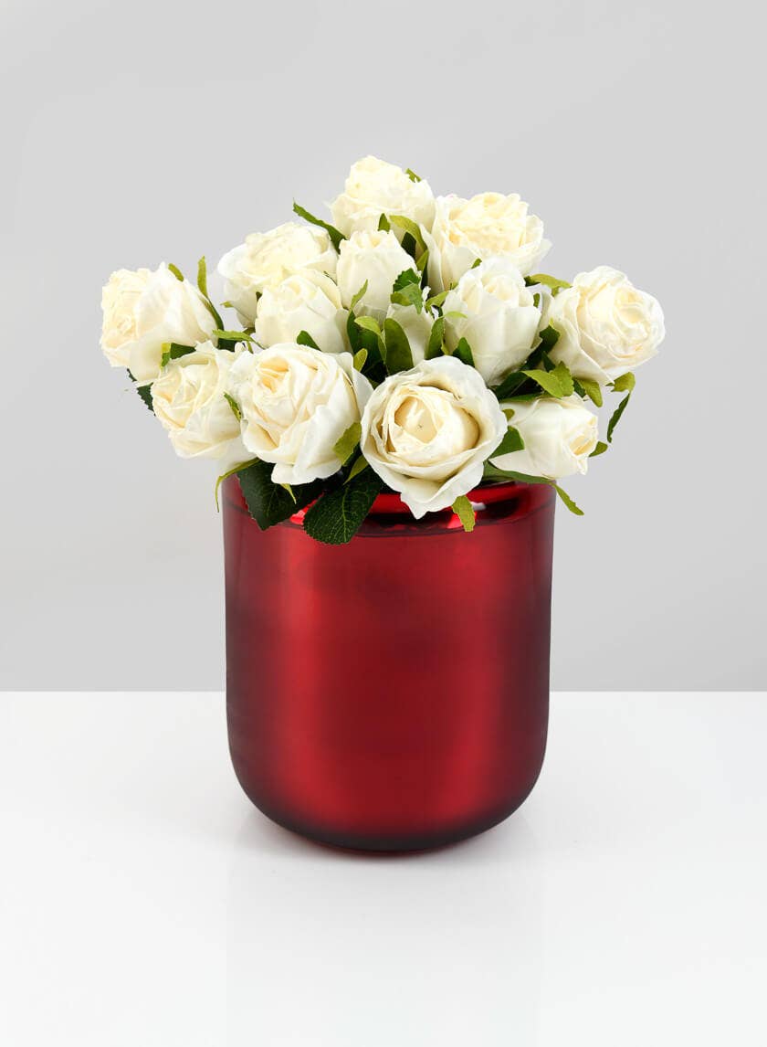 Jamali Garden - Vente Bougeoirs - Bougeoir en verre rouge soufflé à la main Ebba4