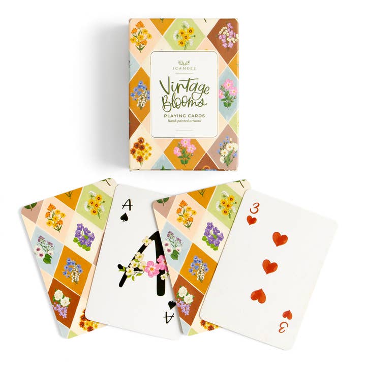 Vintage Blooms Floral Deck of Playing Cards for wholesale by 1canoe2 | One Canoe Two Paper Co.