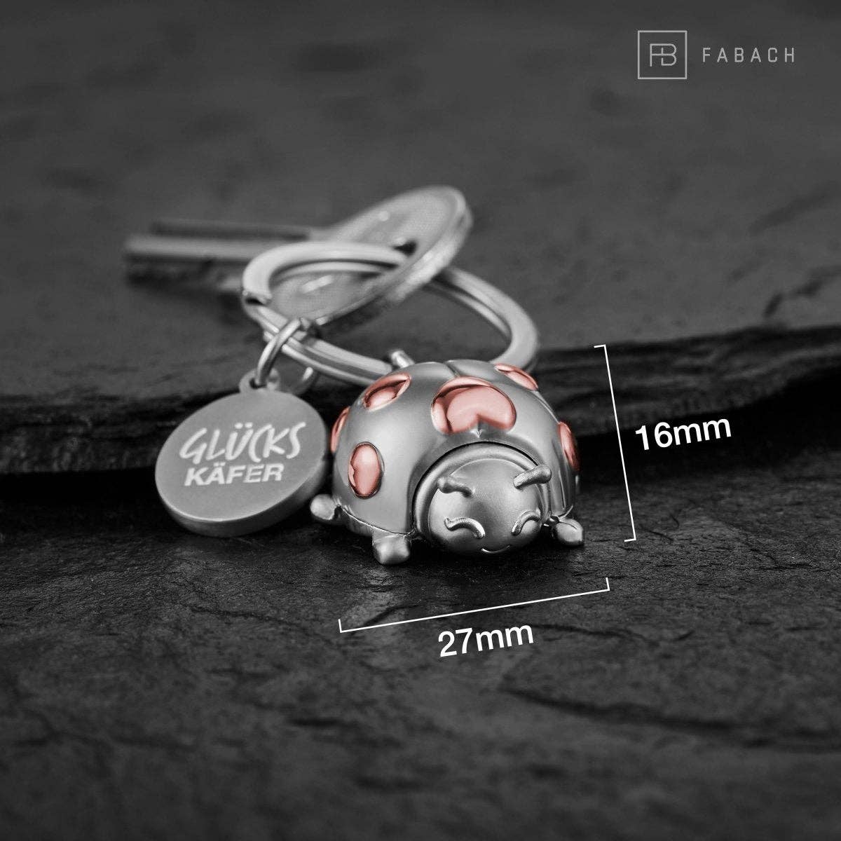 FABACH – Die Schlüsselanhänger-Schmiede - Wholesale Keychain - Unisex - “Glückkäfer” ladybird keyring “Marie” with engraving - lovely lucky charm with heart7