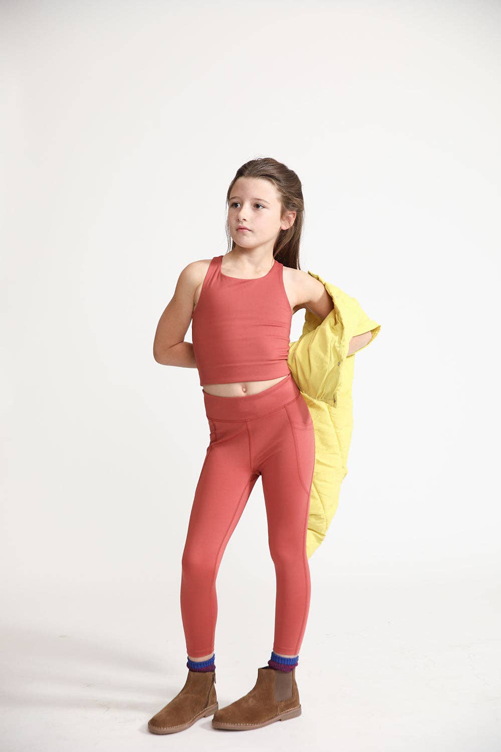 Everyway – wholesale Athletic top – Kids – Longline Crop in Spice2