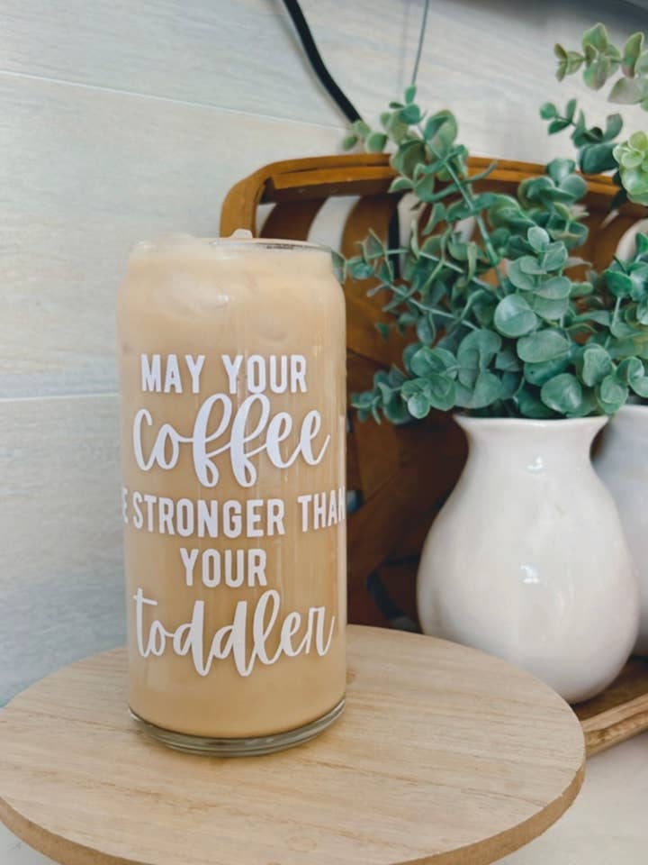 Tasse en verre Libbey Can pour petite maman pour la vente par HandmadesByHannahS