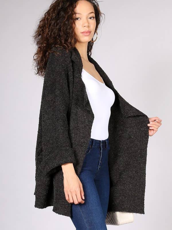 Cardigã de malha de corte largo CLR2-OUG81256 por atacado de Oceanus Apparel