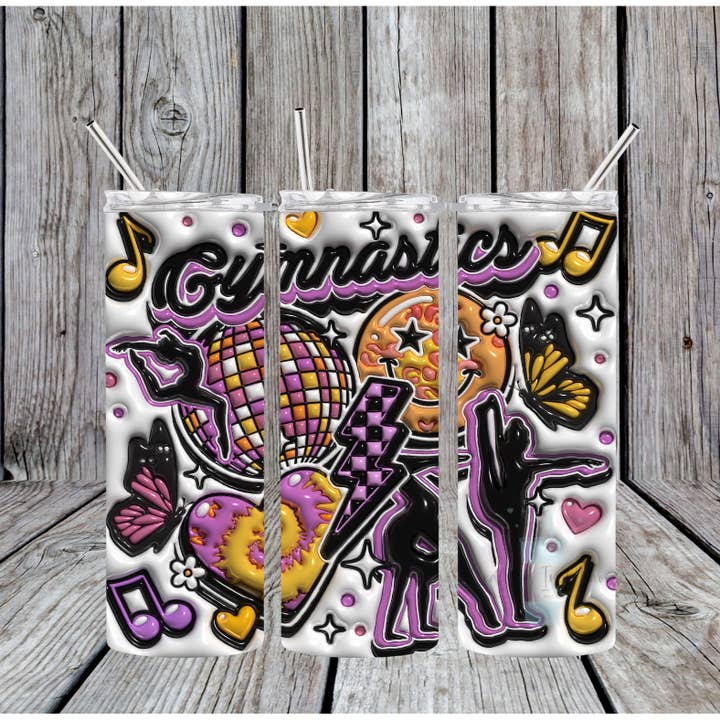 Gymnastics 3D Skinny Tumbler for wholesale by Crafting in Chaos