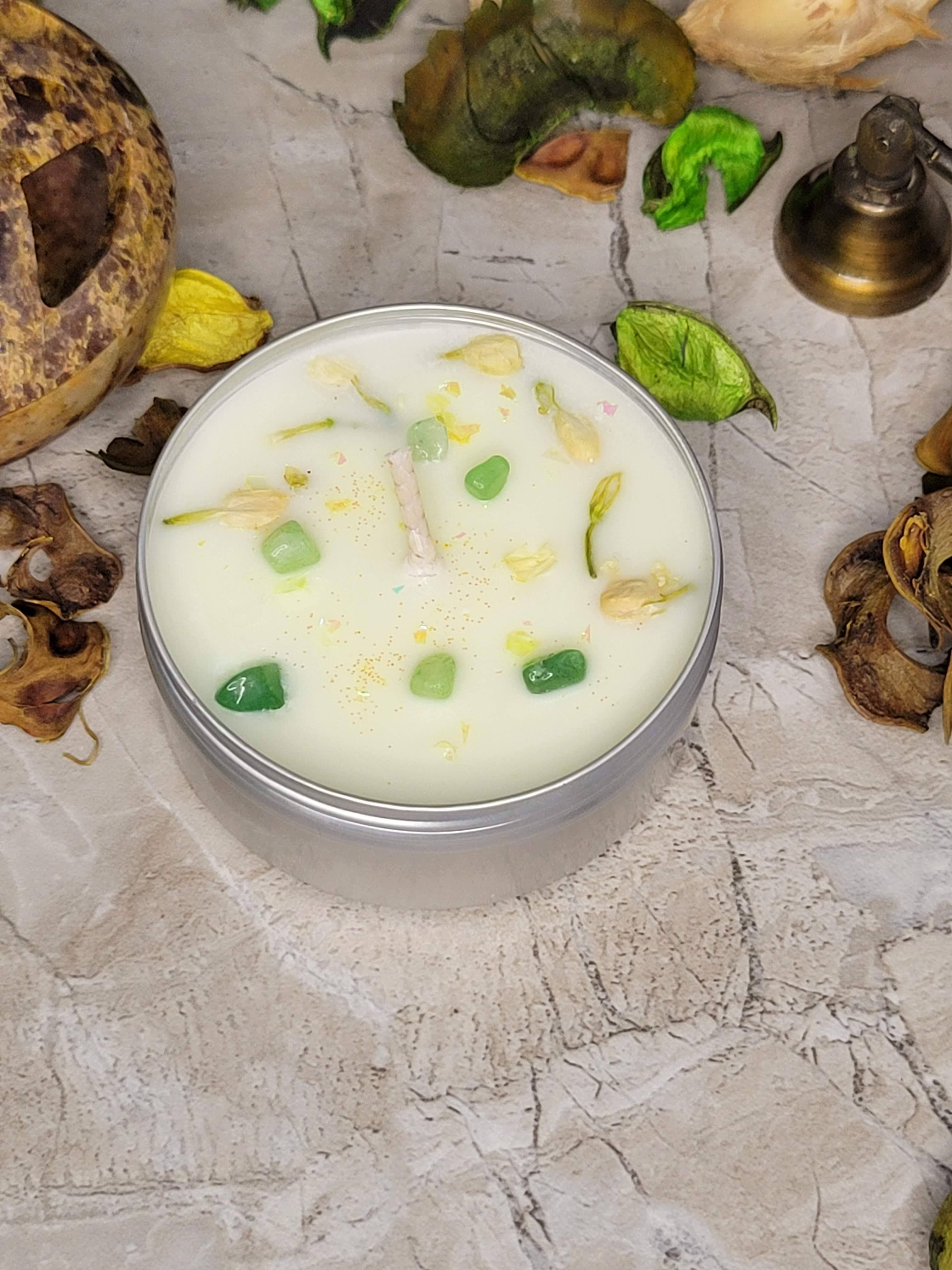 My Magic Place Shop - Vente Bougies de voyage - Bougies en cristal, fleurs d'aromathérapie en cristaux,6