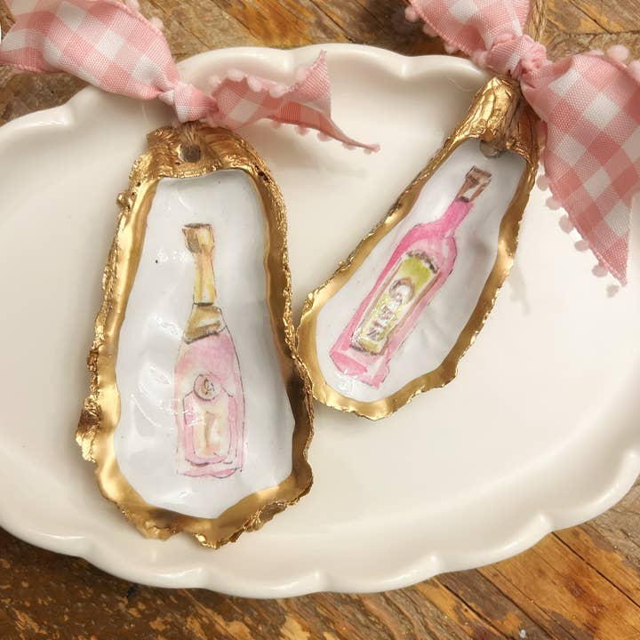 Champagne Ornament for wholesale by The Painted Pearl