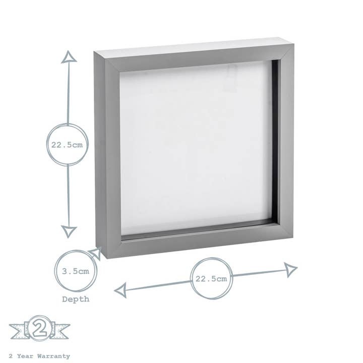 Rinkit Ltd - Wholesale Picture Frame - Nicola Spring Box Photo Frame - 8x8" - Grey6