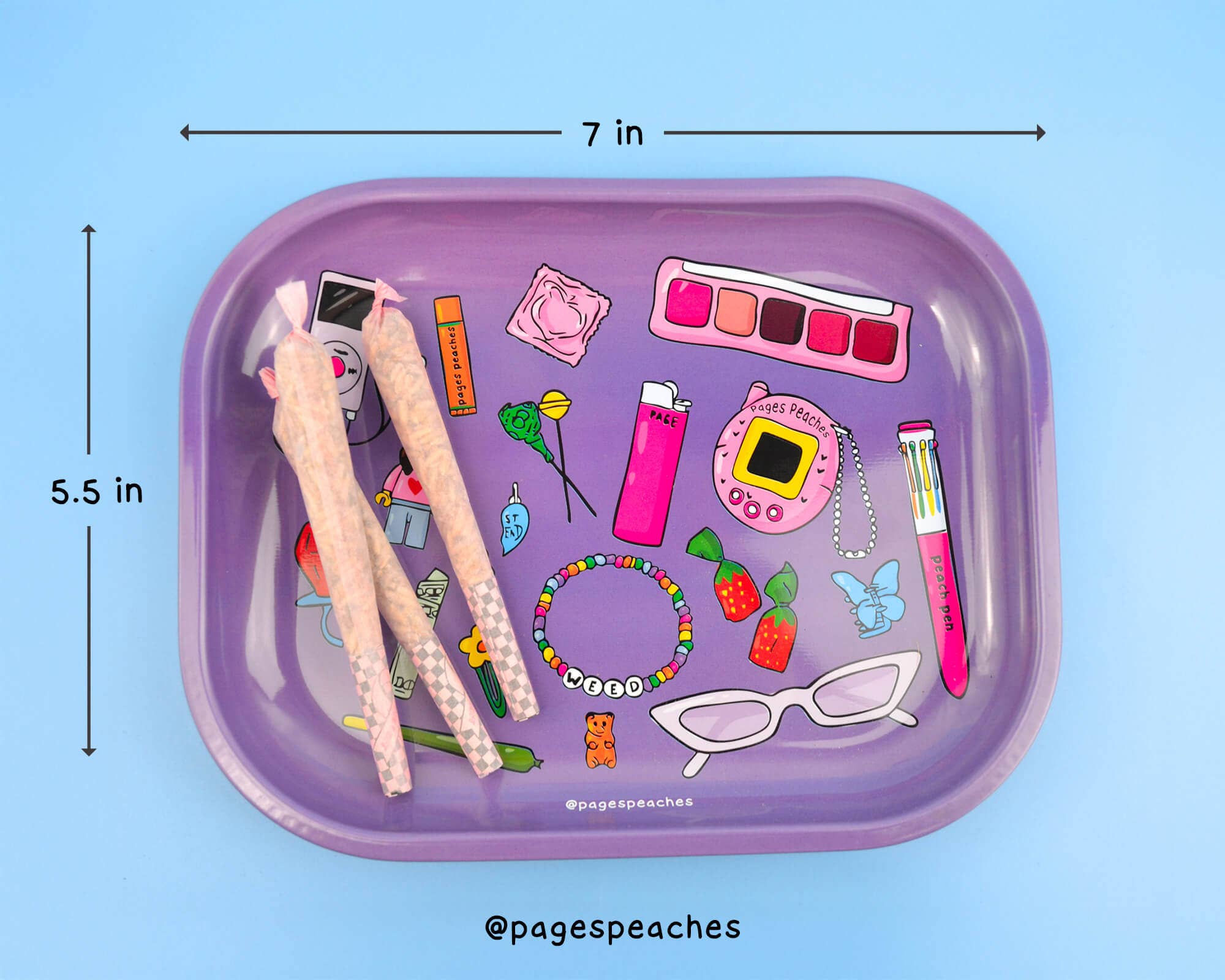 Page's Peaches - Vente Plateaux décoratifs - Plateau à Rouler Compact pour Décoration2