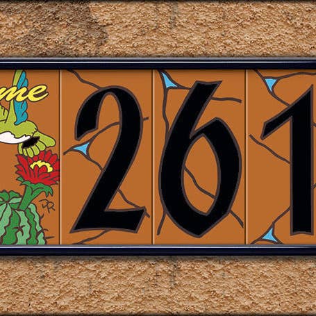 Adobe Terra Cotta Southwest House Number Tiles (R) for wholesale by Earthtones Tile