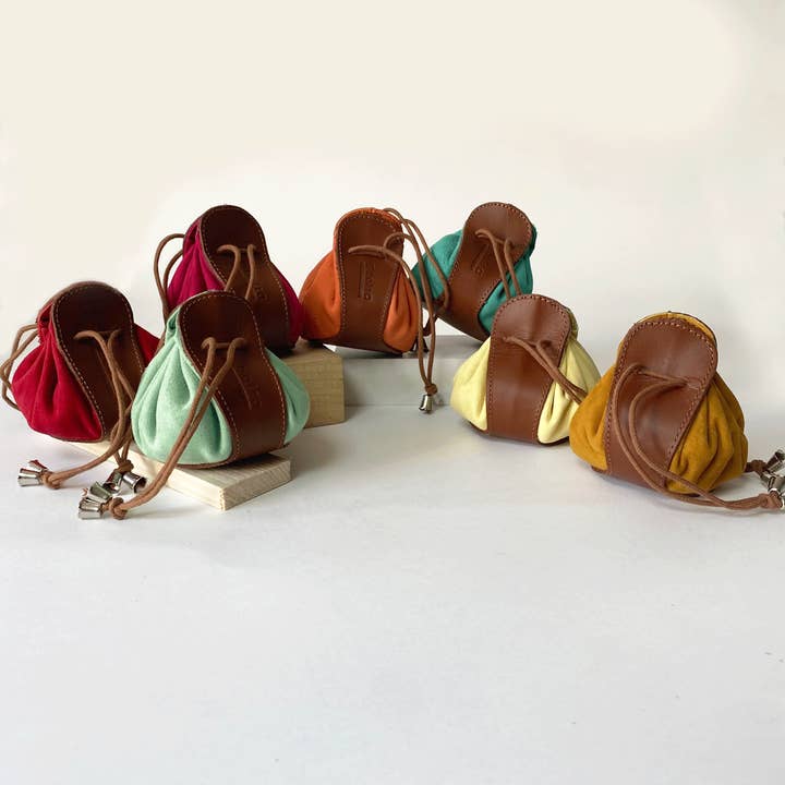VALTICO - Wholesale Coin Purse - Women's - Leather satchel purse with drawstring closure.