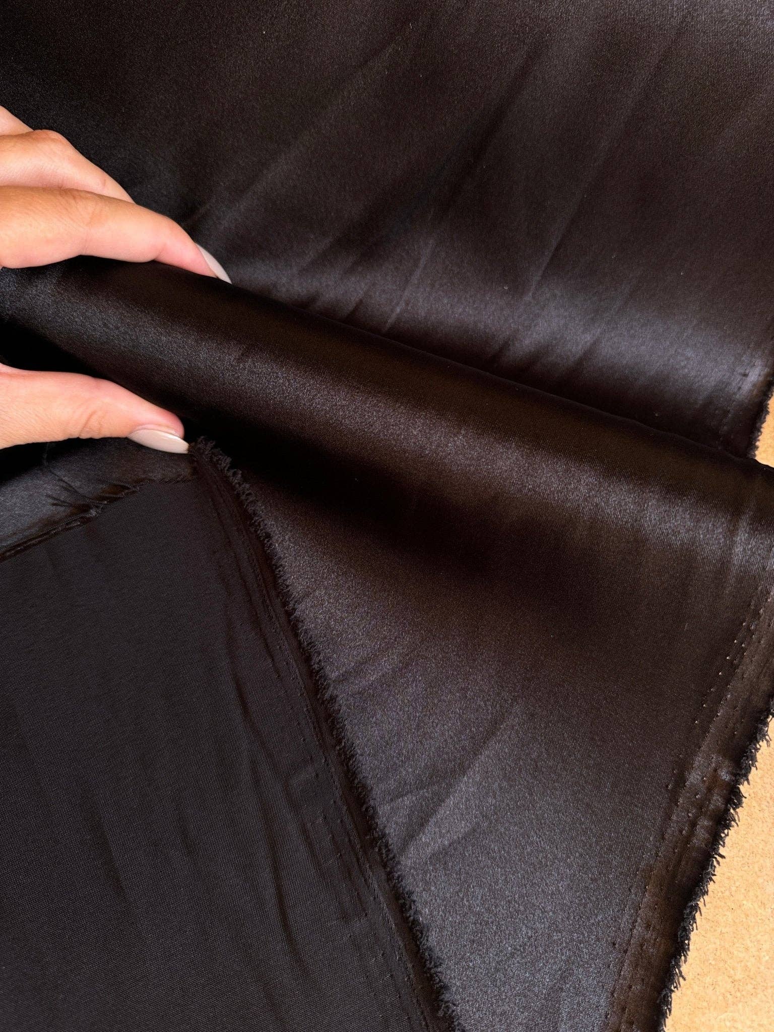 Black Satin Fabric by the Yard, Silky Smooth Material for Gowns, Drapes, Sewing & Crafts for wholesale on Faire5