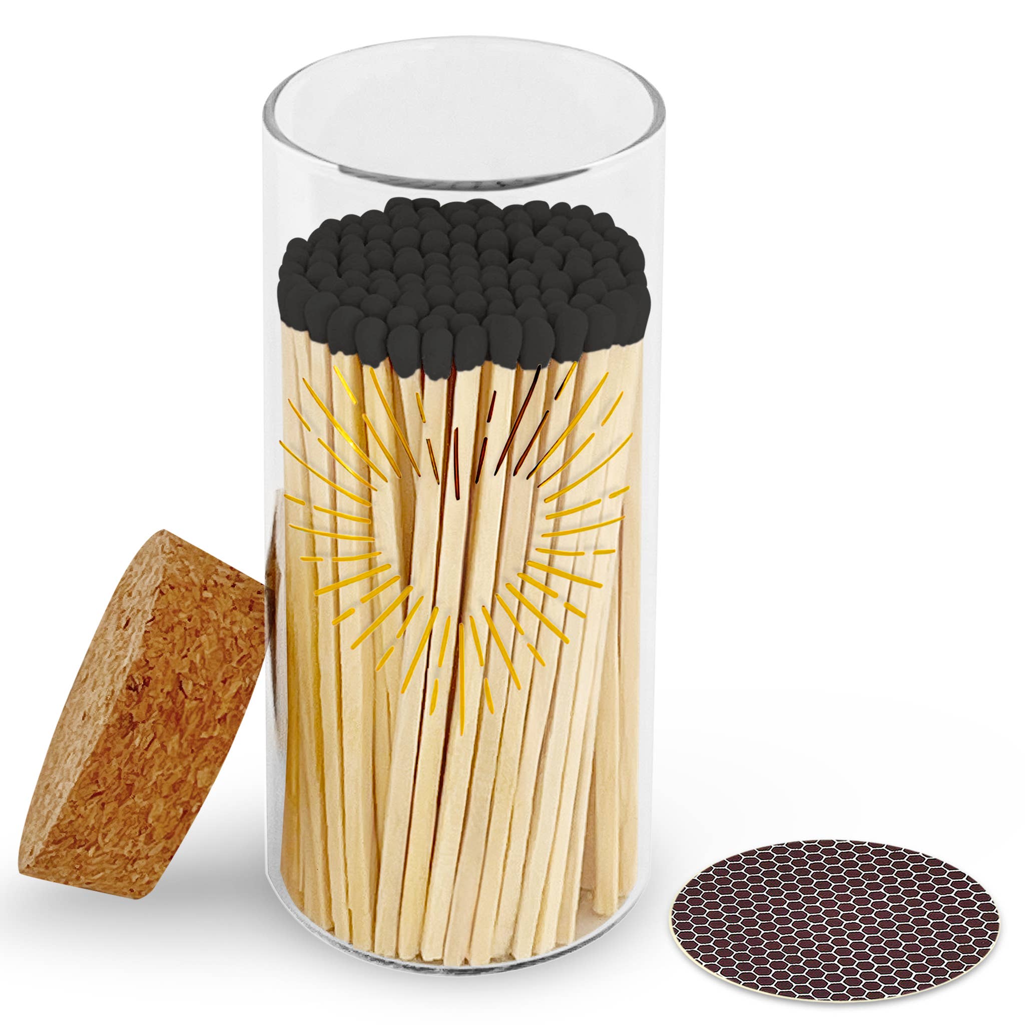 Thankful Greetings – wholesale Tändsticka – Guldtryck med 4" tändstickor & stor korktoppburk0