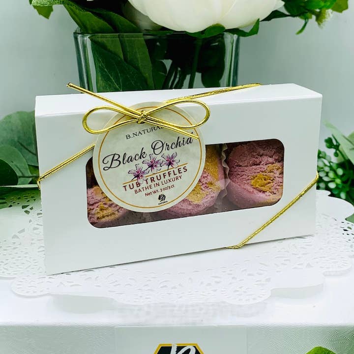 Black Orchid | Tub Truffles | 3 Ct Gift Boxed for wholesale by B.NATURAL